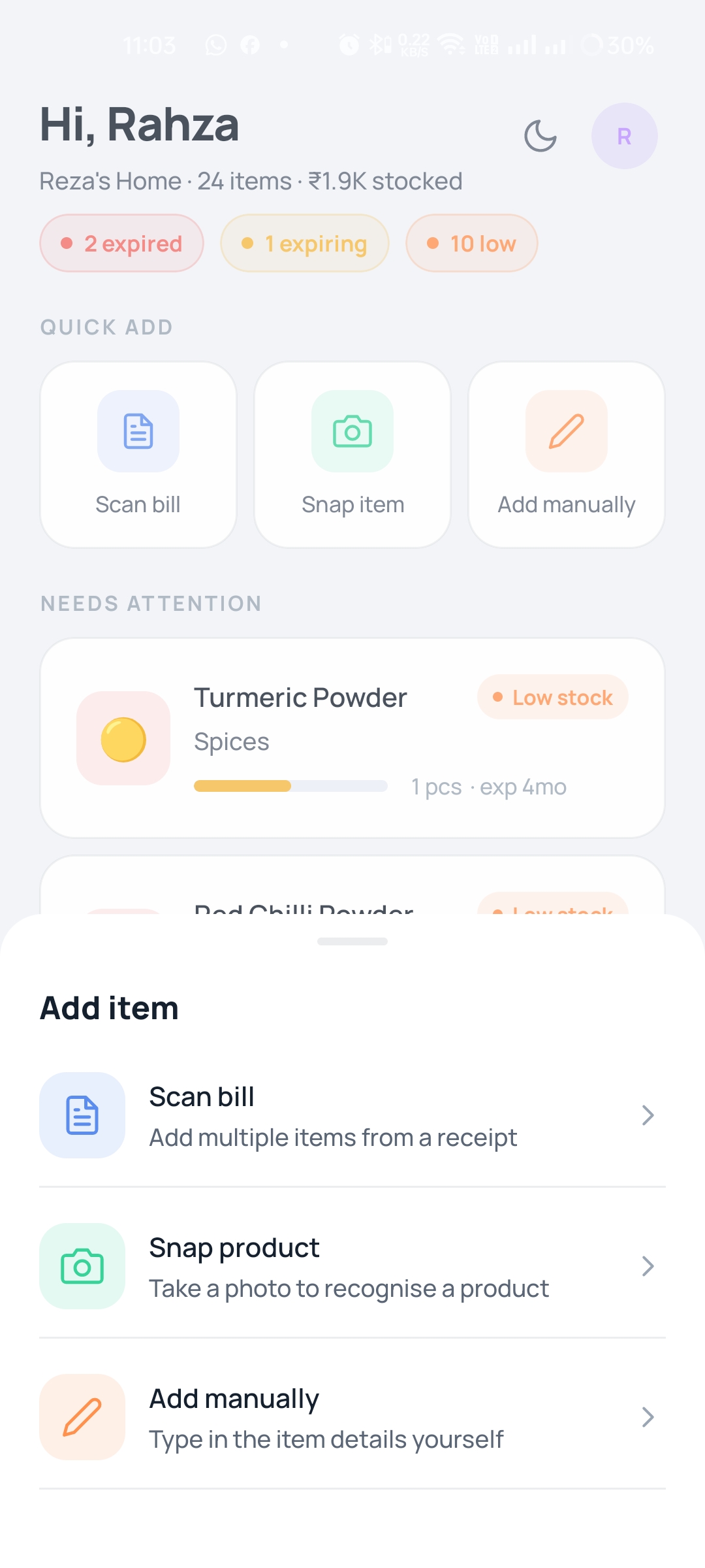 Light mode scan